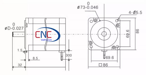 Động cơ bước 86HS35 86HS45 86HS85 86HS120 Leadshine