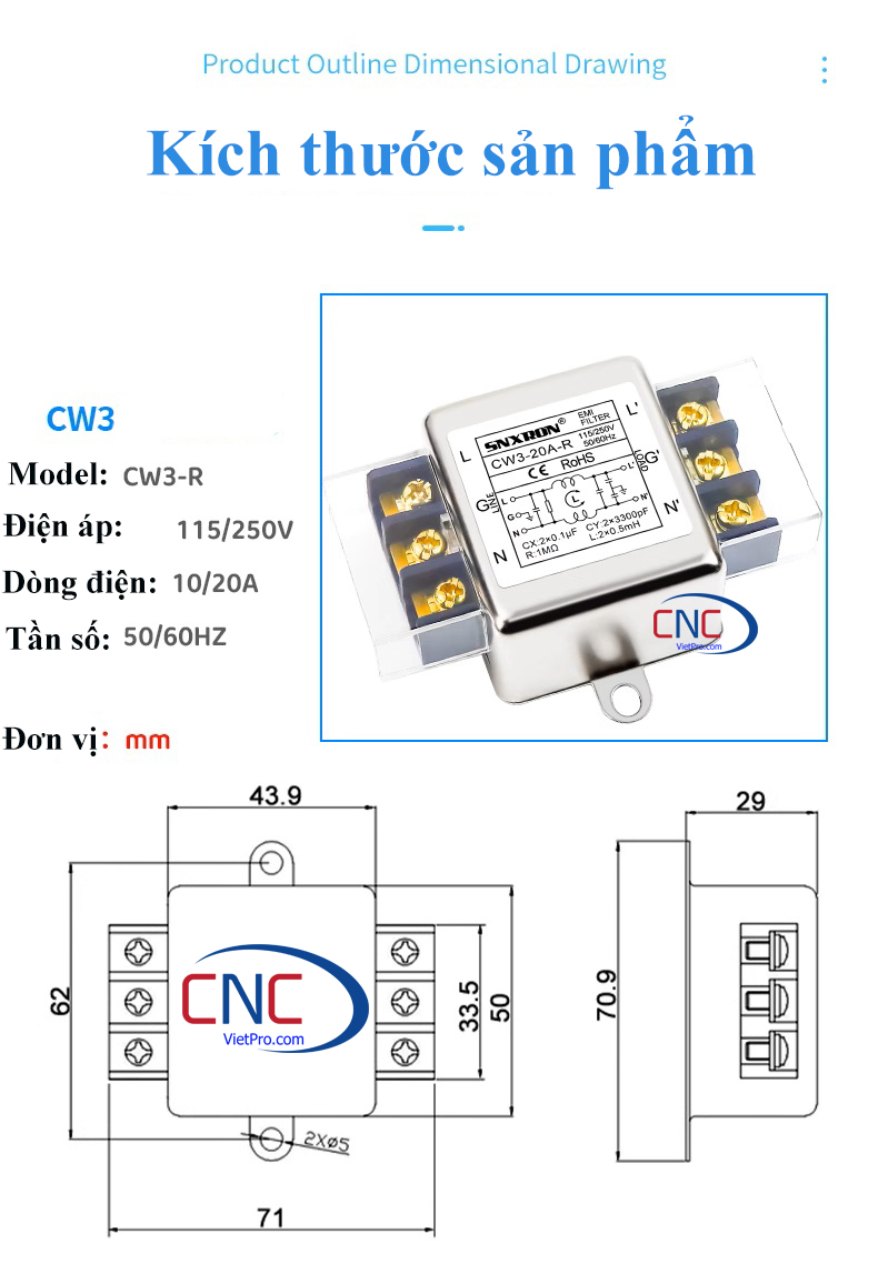 Lọc nguồn điện Lọc nhiễu máy CNC