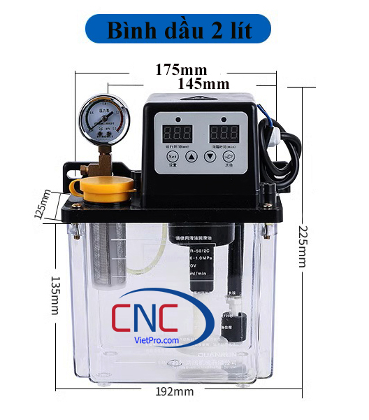 Bơm dầu bôi trơn tự động DCR-50 cho máy phay, máy tiện