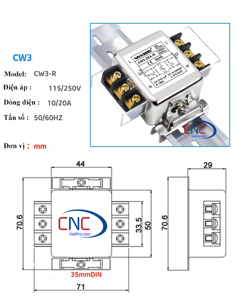 Lọc nguồn điện Lọc nhiễu máy CNC