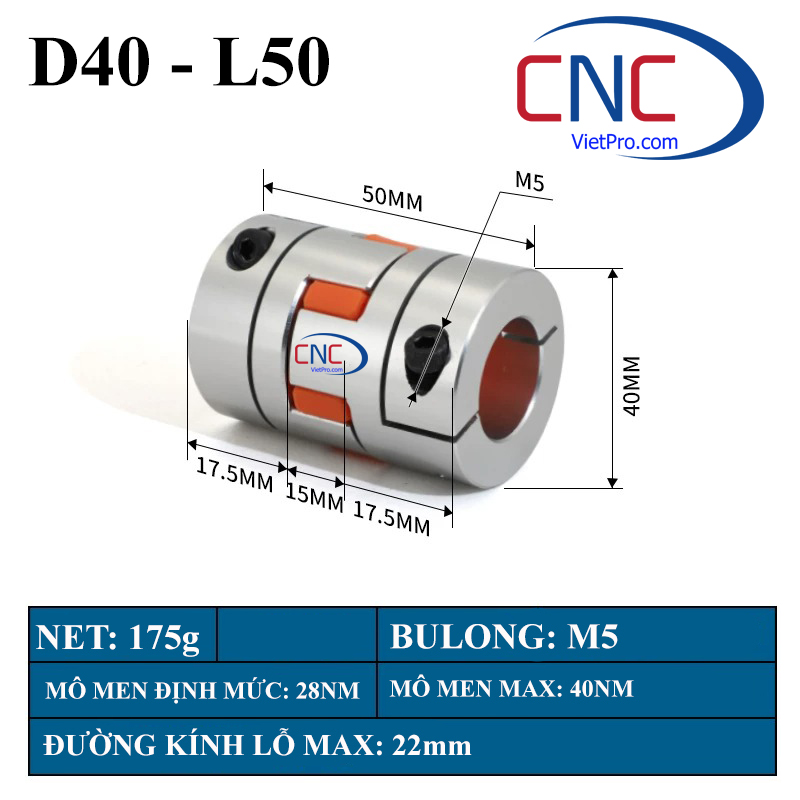 Khớp nối hoa mai nhôm dùng cho động cơ servo và stepper